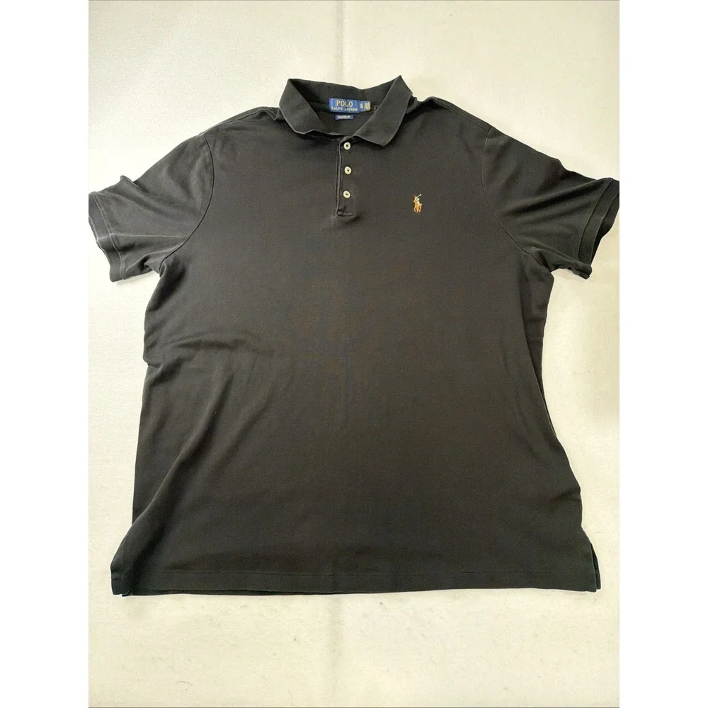 Polo Ralph Lauren Men Polo Shirt XL‎ Black Logo Golf Short Sleeve Classic Fit
